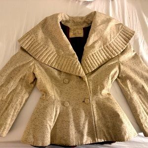 Vintage 1940s Lilli Ann of San Francisco fitted cream coat fabric from France